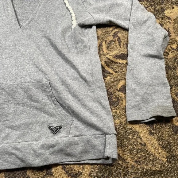 Vtg Y2K Roxy Bohemian Gray Pullover Sweater Womens Size Large Floral - Picture 4 of 8